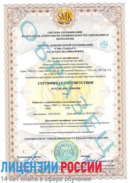 Образец сертификата соответствия Нягань Сертификат OHSAS 18001